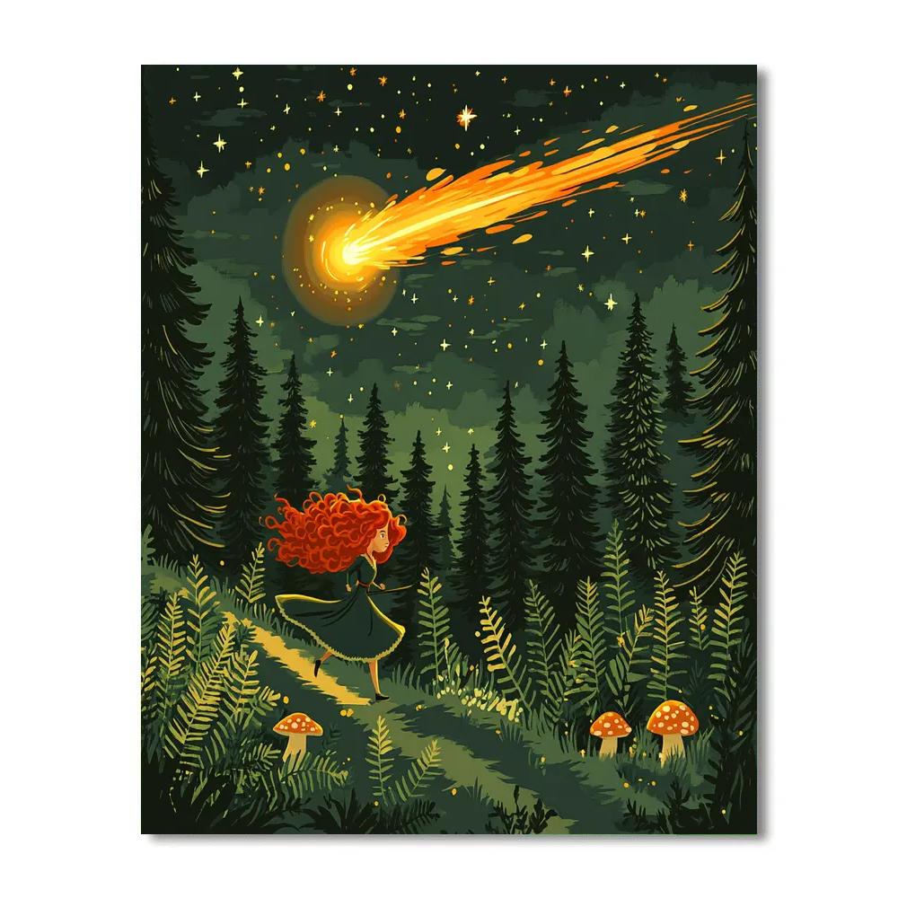 Merida Meteor Trail Forest Run Disney Inspired paint by numbers