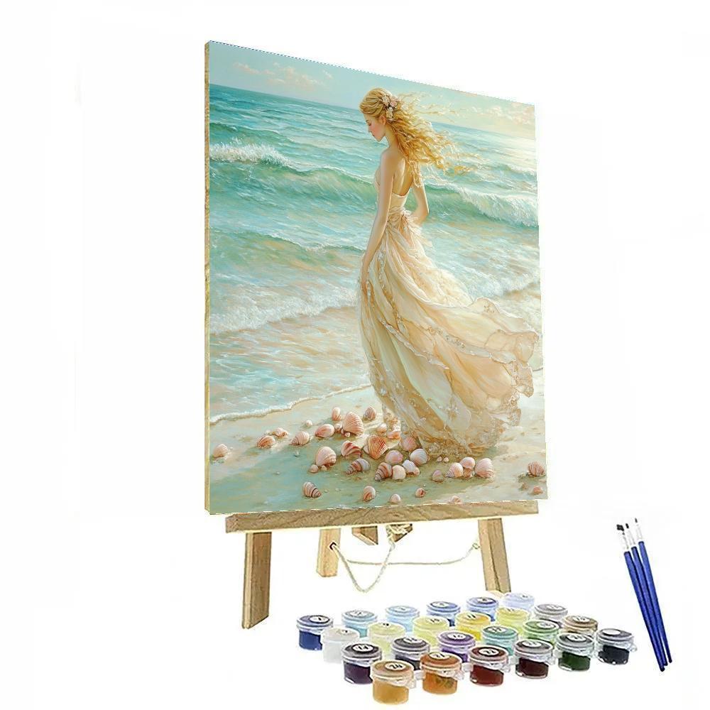 Sandro Botticelli Inspired Sea Nymph And Shells paint by number