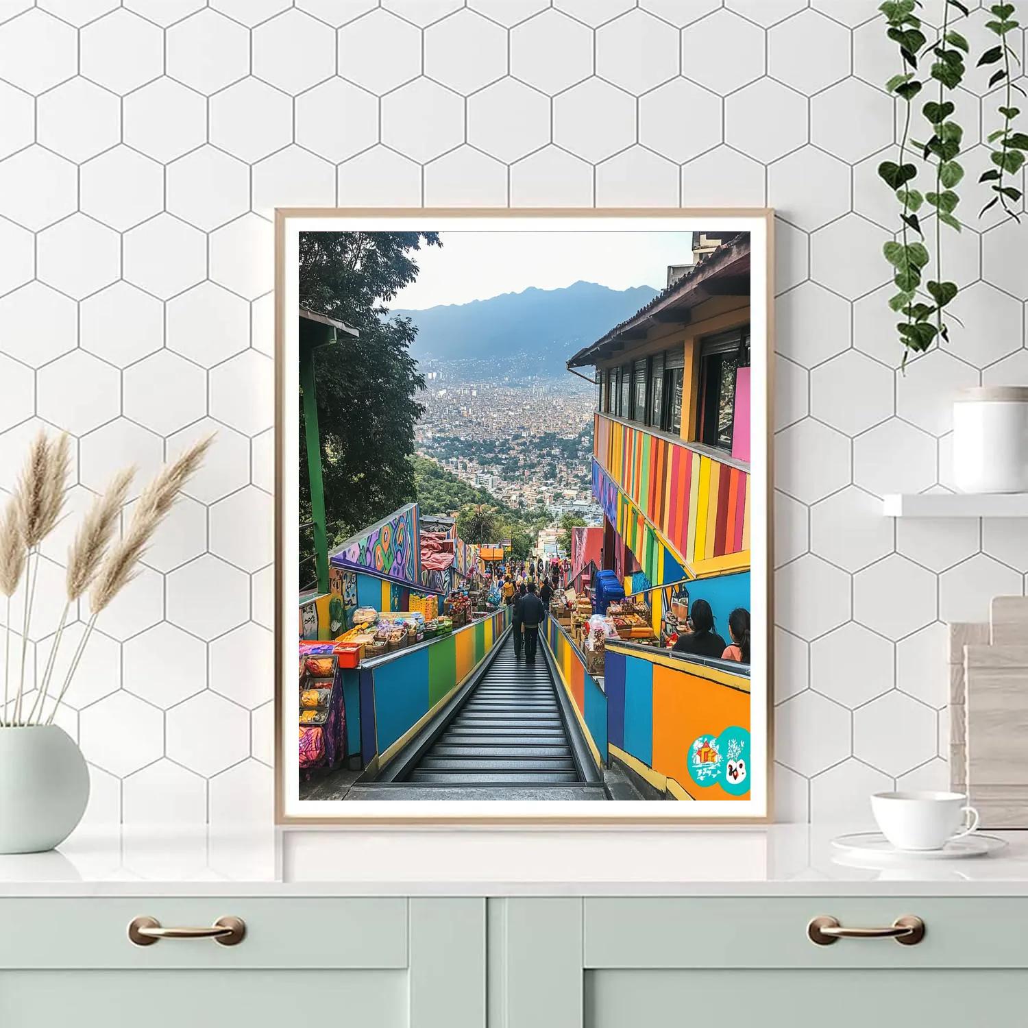 Street Art Canyon At Comuna 13 Escalators Medellin Colombia DIY paint by numbers