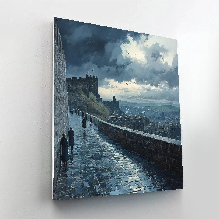 Stone And Sky At Edinburgh Castle Esplanade Edinburgh Scotland painting number kit