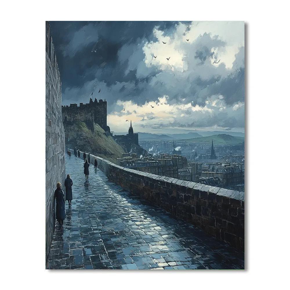 Stone And Sky At Edinburgh Castle Esplanade Edinburgh Scotland painting number kit