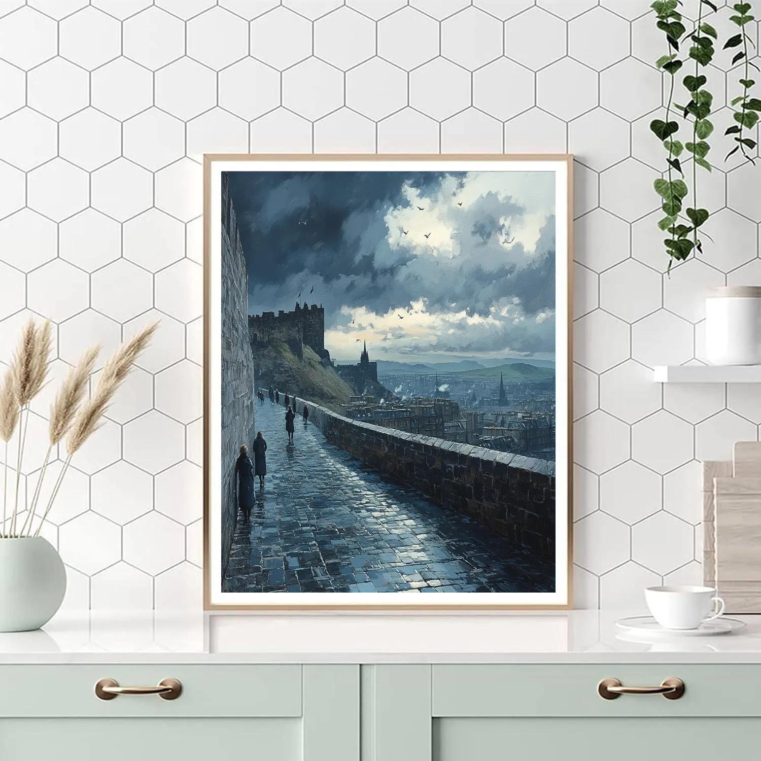 Stone And Sky At Edinburgh Castle Esplanade Edinburgh Scotland painting number kit