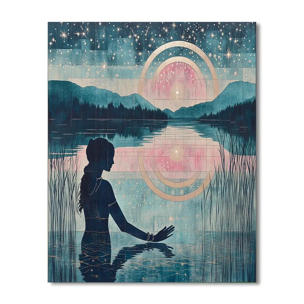 Parvati In The Cosmic Mirror Lake paint by number