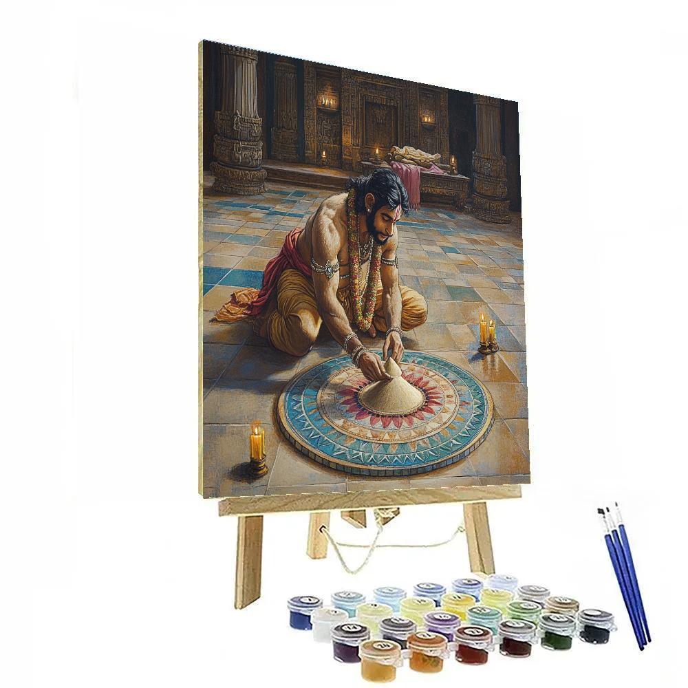 Hanuman Sand Mandala Artist painting number kit