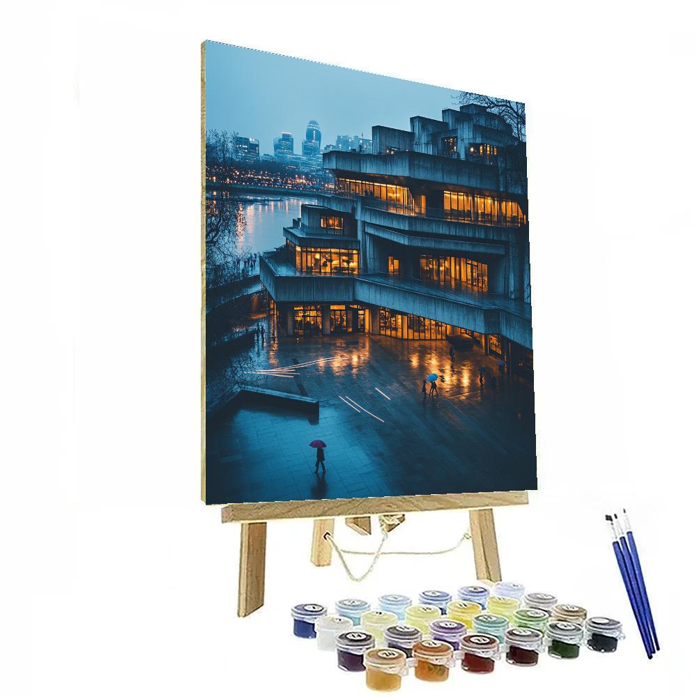 Brutalist Monolith At The National Theatre London United Kingdom painting number kit