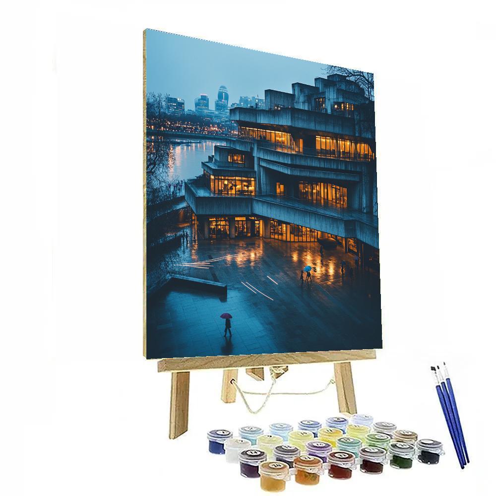Brutalist Monolith At The National Theatre London United Kingdom painting number kit