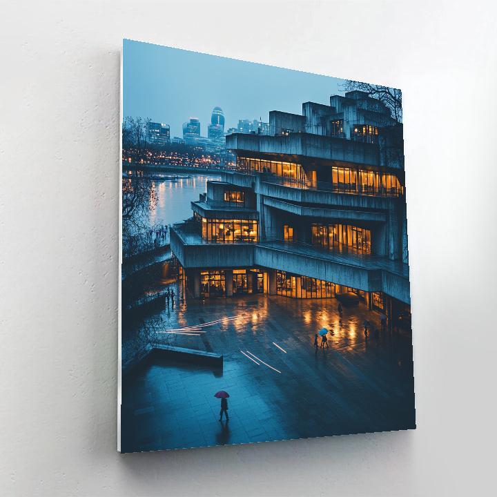 Brutalist Monolith At The National Theatre London United Kingdom painting number kit