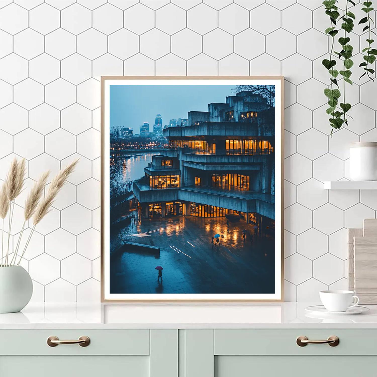 Brutalist Monolith At The National Theatre London United Kingdom painting number kit