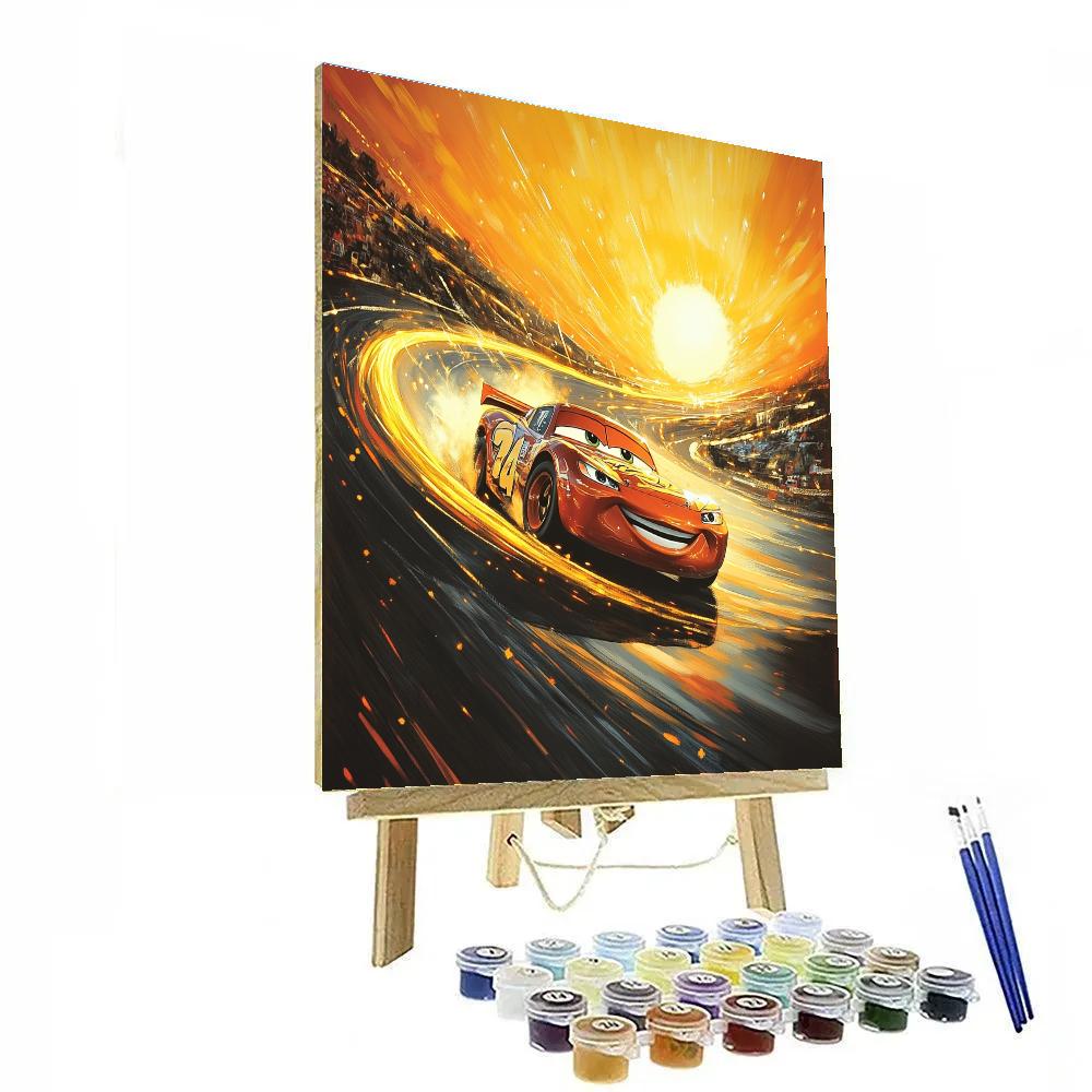Lightning McQueen Solar Speedway Disney Inspired DIY paint by numbers