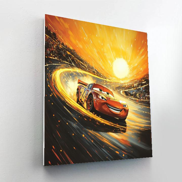 Lightning McQueen Solar Speedway Disney Inspired DIY paint by numbers