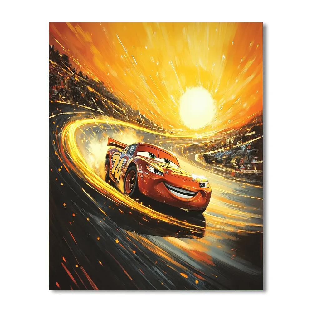 Lightning McQueen Solar Speedway Disney Inspired DIY paint by numbers