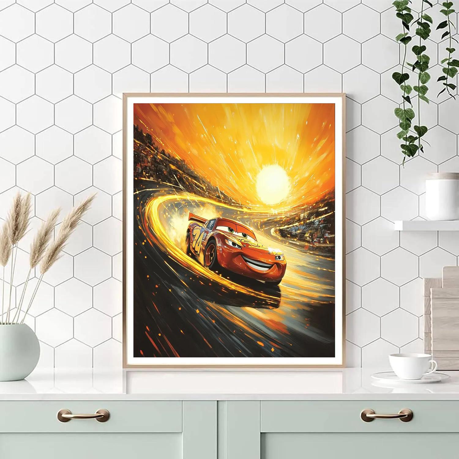 Lightning McQueen Solar Speedway Disney Inspired DIY paint by numbers