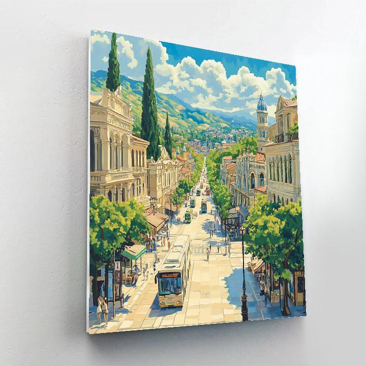 Mountain Framed Avenue At Liberty Square View Tbilisi Georgia DIY paint by numbers