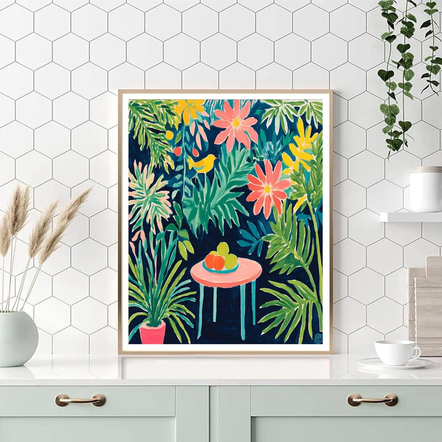 Henri Matisse Inspired Tropical Garden Cutouts Painting by numbers kit
