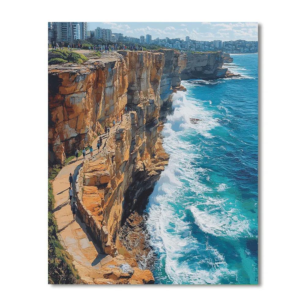 Sea Breeze Boardwalk At Bondi To Coogee Coastal Walk Sydney Australia Numbered painting kits