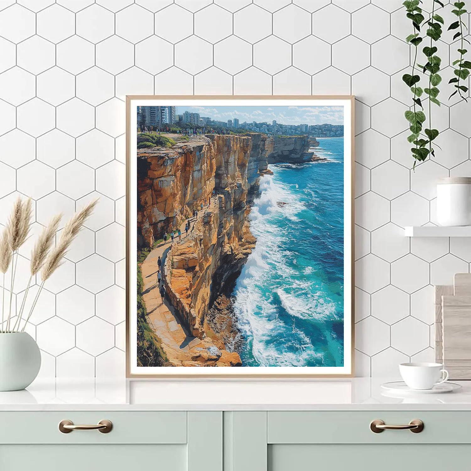 Sea Breeze Boardwalk At Bondi To Coogee Coastal Walk Sydney Australia Numbered painting kits