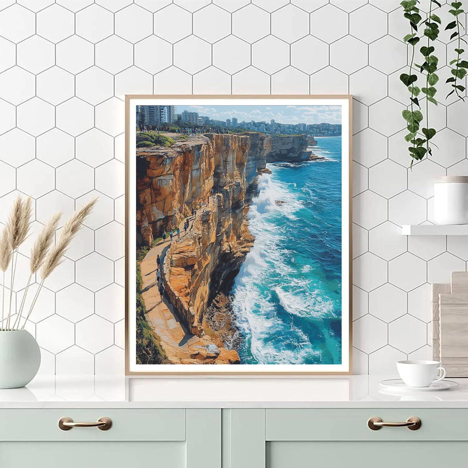 Sea Breeze Boardwalk At Bondi To Coogee Coastal Walk Sydney Australia Numbered painting kits