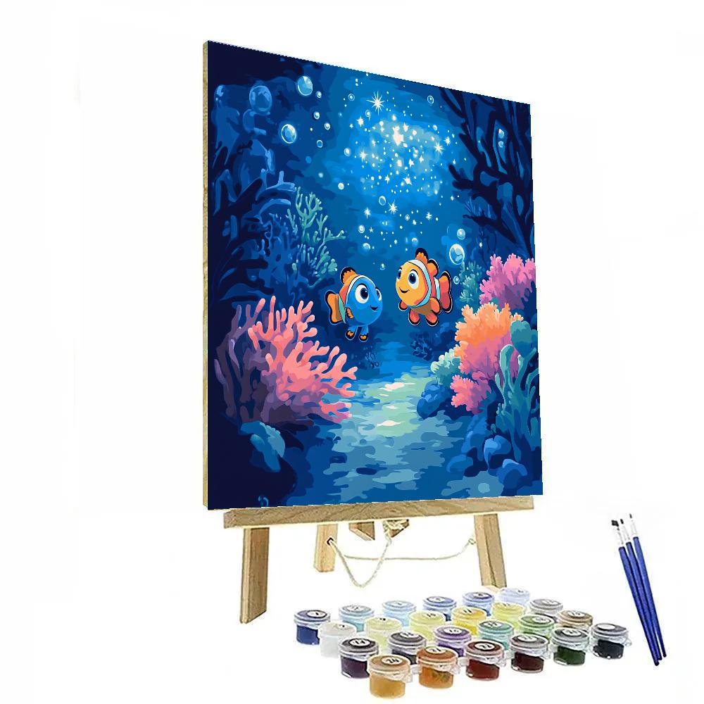 Nemo And Dory Starlit Reef Swim Disney Inspired paint by number