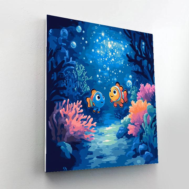 Nemo And Dory Starlit Reef Swim Disney Inspired paint by number