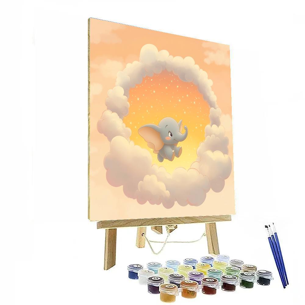 Dumbo Cloud Ring Flight Disney Inspired Paint by numbers art