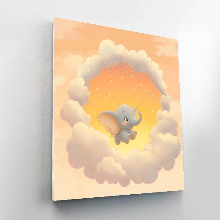 Dumbo Cloud Ring Flight Disney Inspired Paint by numbers art