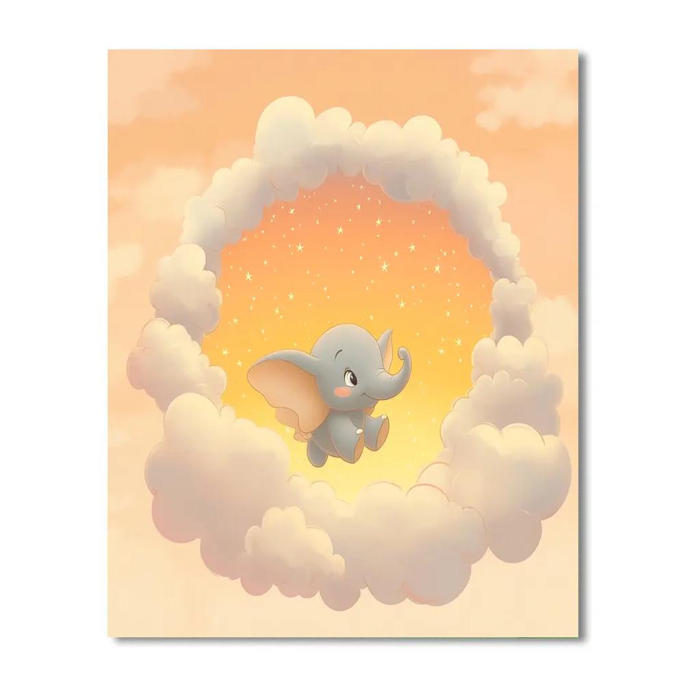 Dumbo Cloud Ring Flight Disney Inspired Paint by numbers art