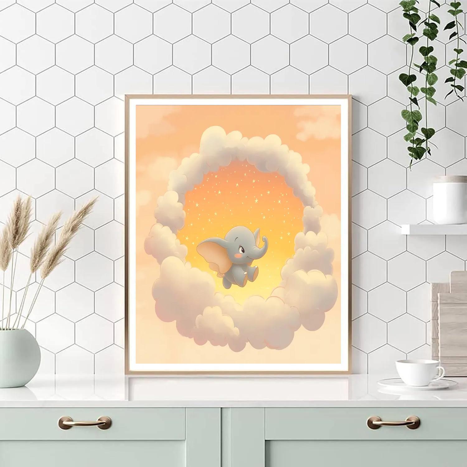 Dumbo Cloud Ring Flight Disney Inspired Paint by numbers art