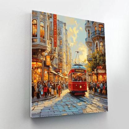 Historic Tram Curve At Istiklal Avenue Istanbul Turkey Number painting
