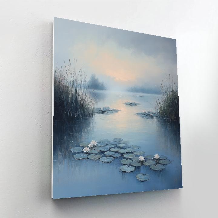 Claude Monet Inspired Waterlilies In Pearl Mist At Dawn Numbered painting kits