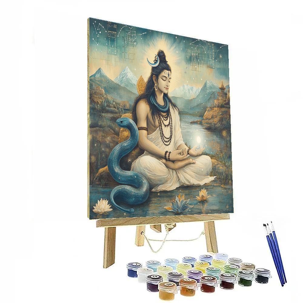 Lotus Observatory With Shiva At Dawn painting number kit
