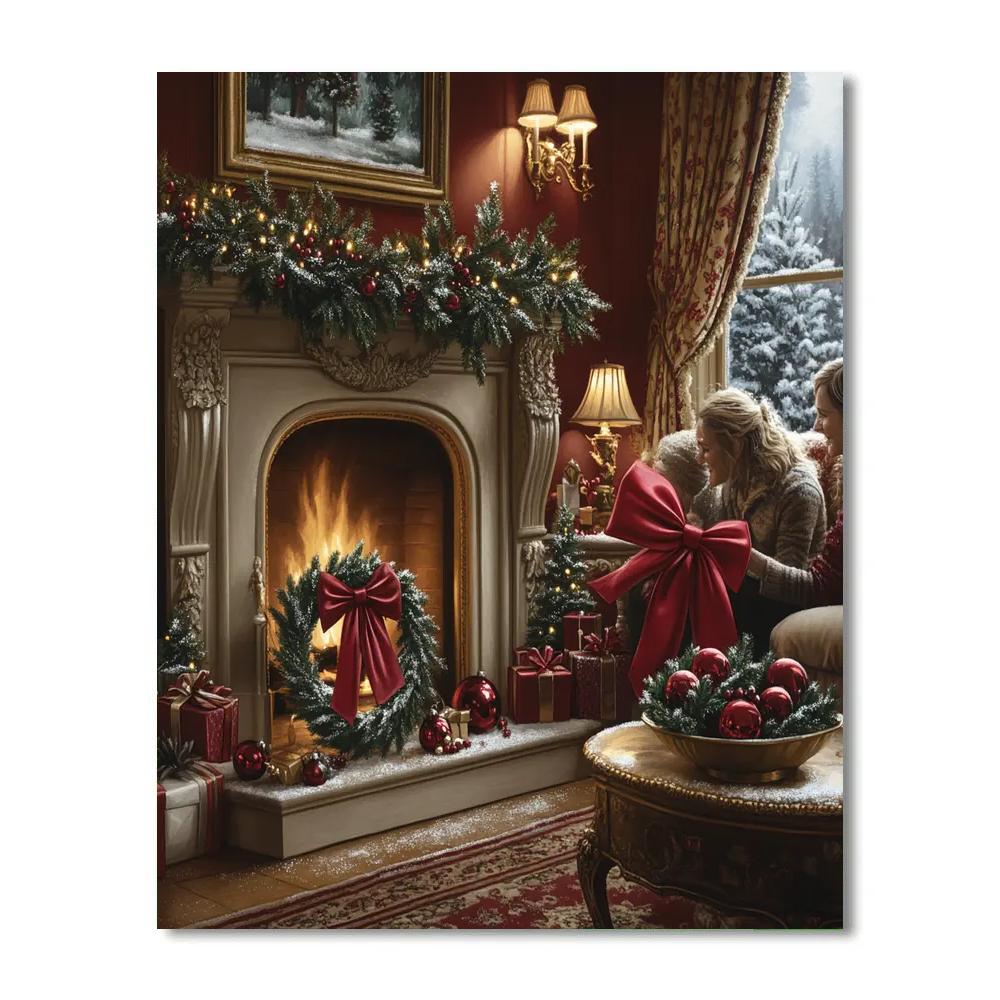 Holly Ribbon Reunion Numbered painting kits