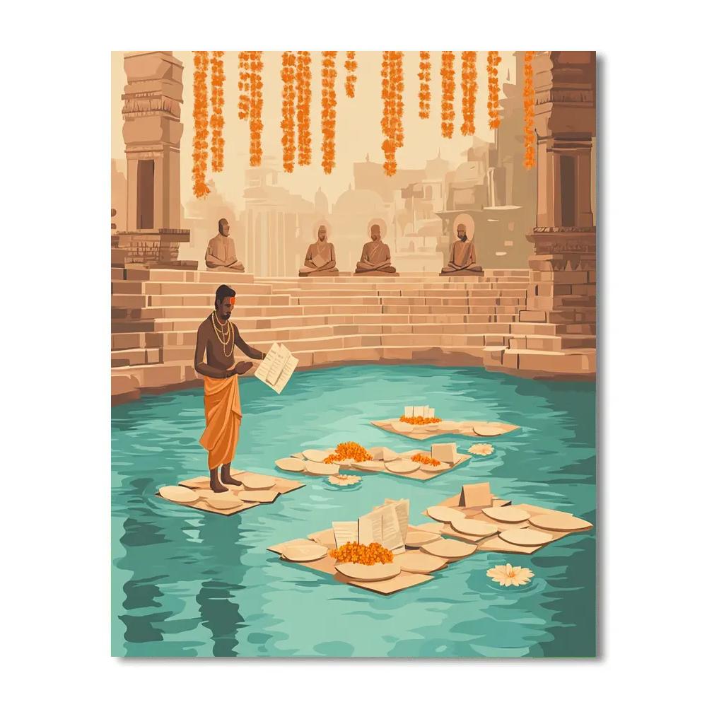 River Archive With Brahma In Bloom Paint by numbers kits