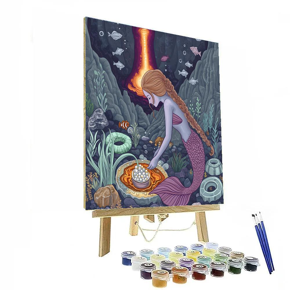 Coral Foundry With Mermaid Caretaker Paint by numbers art