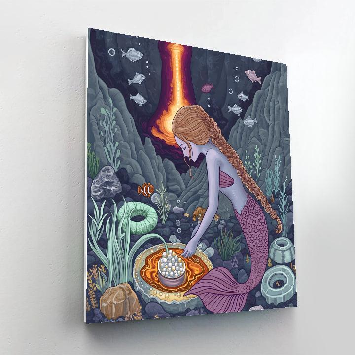 Coral Foundry With Mermaid Caretaker Paint by numbers art