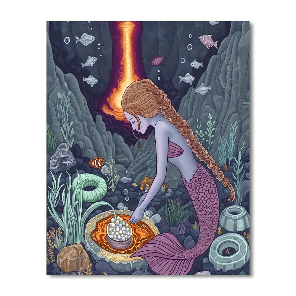 Coral Foundry With Mermaid Caretaker Paint by numbers art