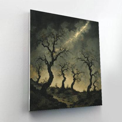 Francisco Goya Inspired Comet Glow Above Withered Orchard DIY paint by numbers