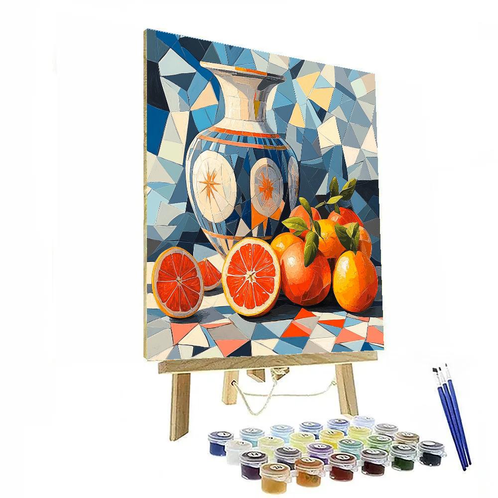 Pablo Picasso Inspired Symbolic Still Life Of Citrus And Amphora Paint by numbers art