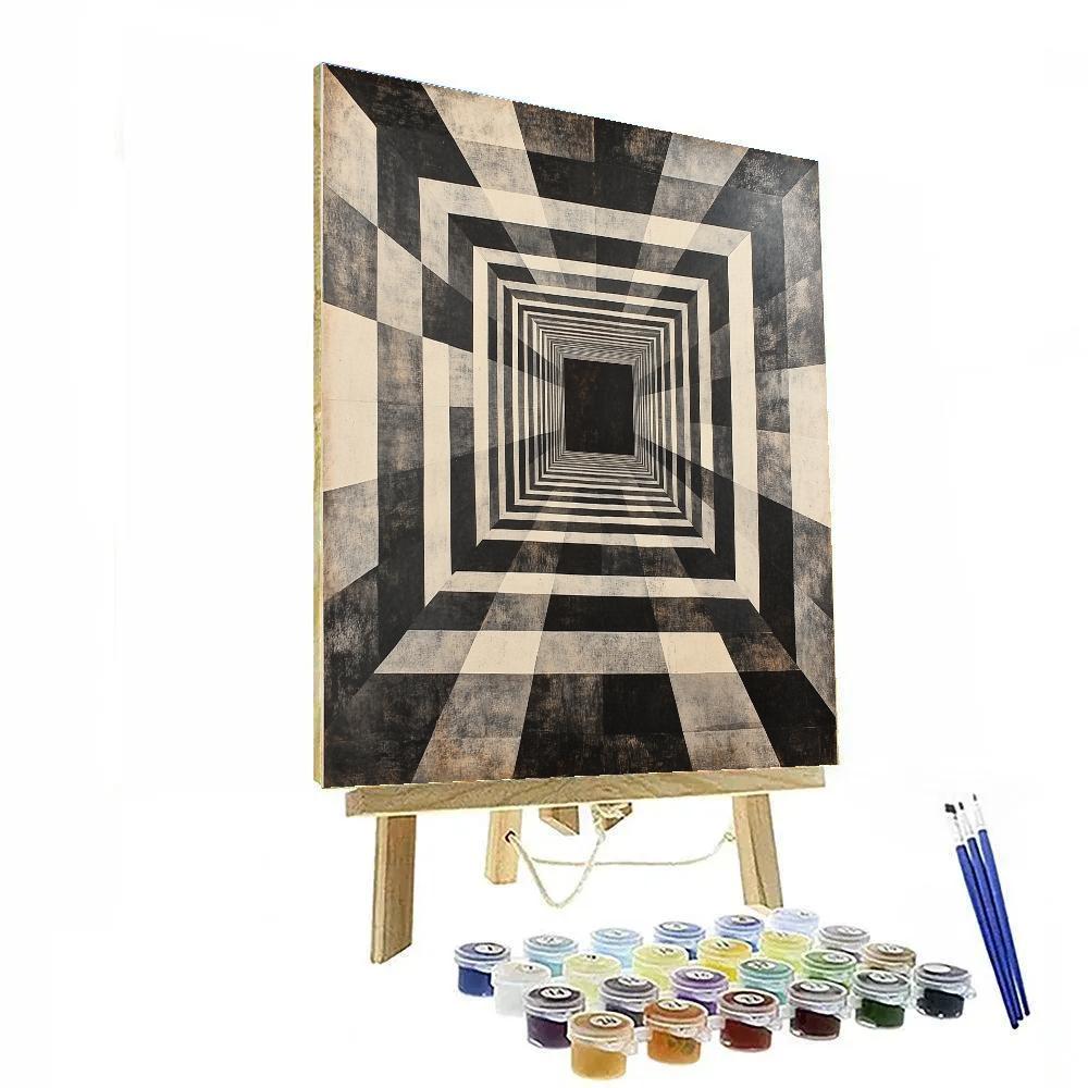M.C. Escher Inspired Event Horizon Paradox Grid Paint by numbers kits