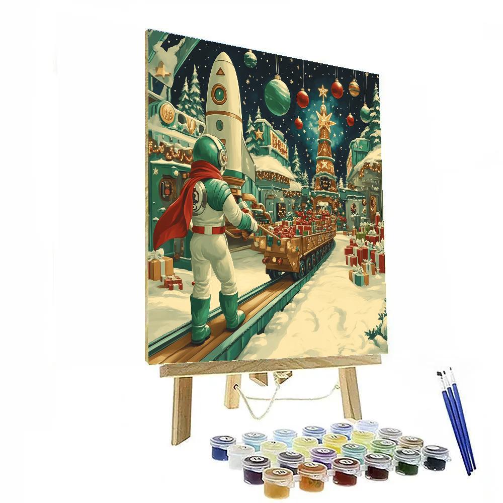 Space Ranger Toy Workshop Sleigh Launch paint by number