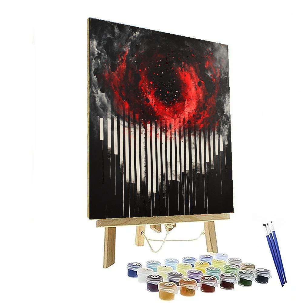 Banksy Inspired Barcode Nebula Paint by numbers kits