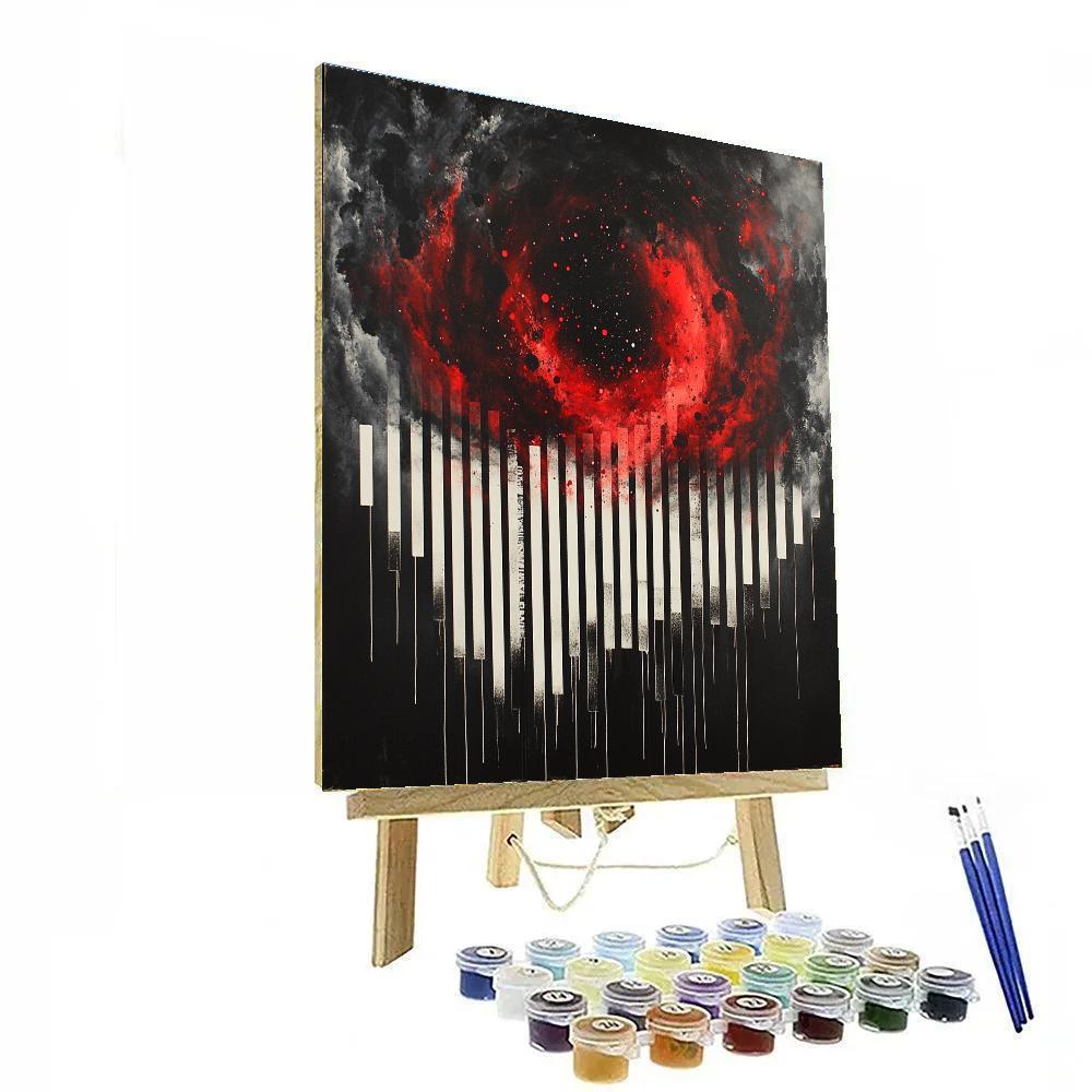 Banksy Inspired Barcode Nebula Paint by numbers kits