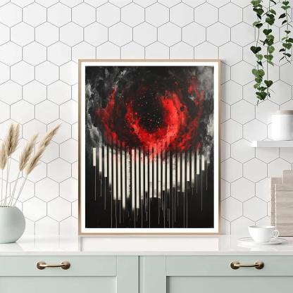 Banksy Inspired Barcode Nebula Paint by numbers kits