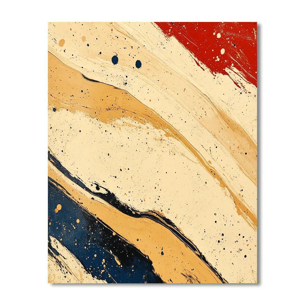 Jackson Pollock Inspired Monsoon Ochre Vortex Field Paint by numbers art