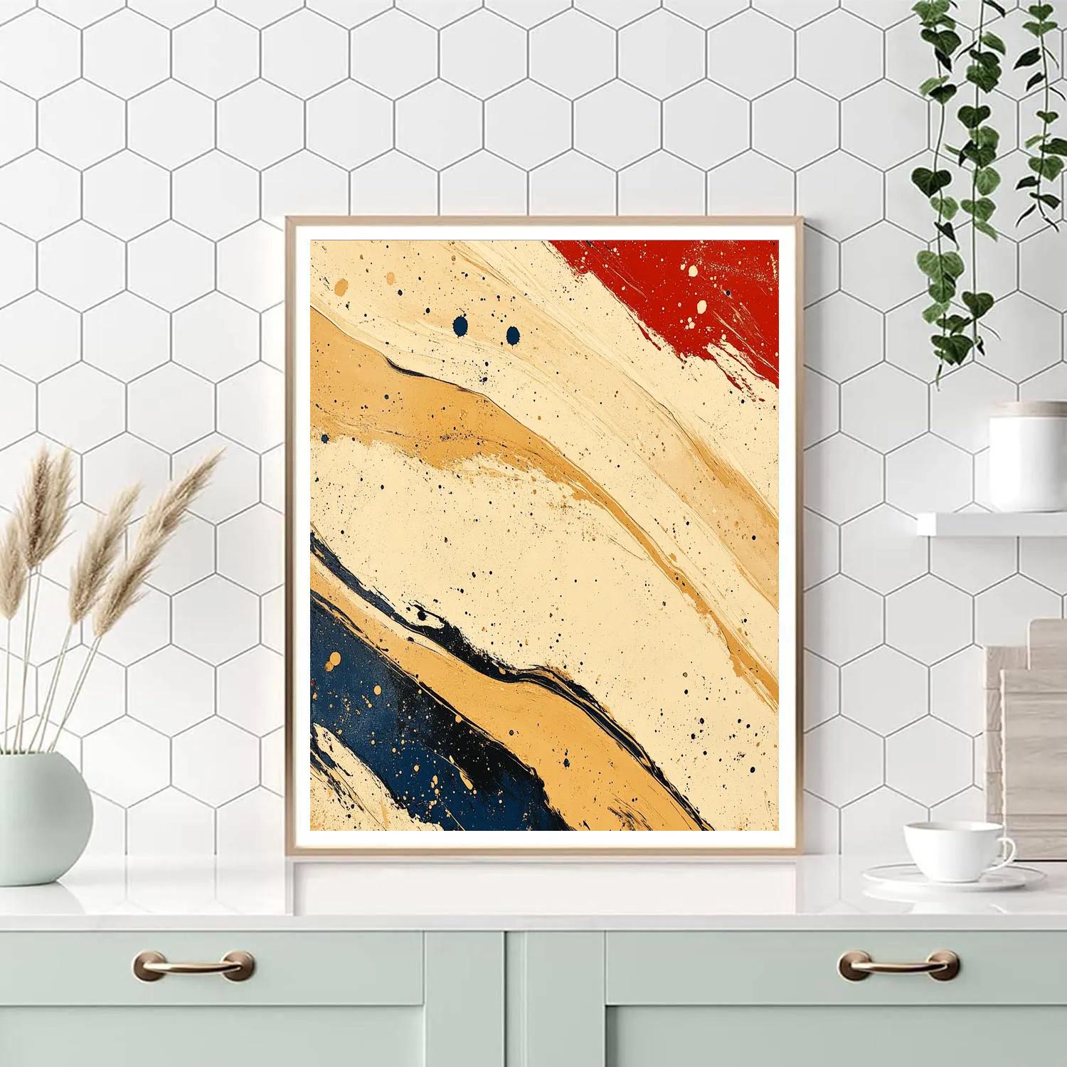 Jackson Pollock Inspired Monsoon Ochre Vortex Field Paint by numbers art