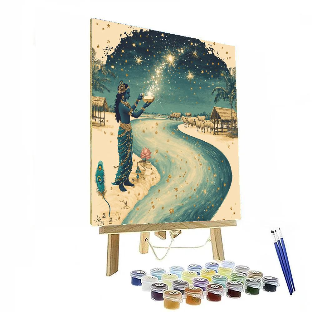 Krishna And The River Of Milk Way paint by number