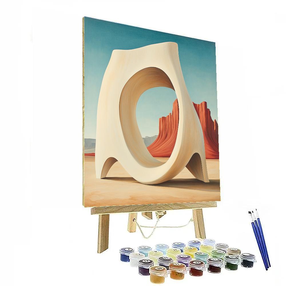 Georgia O’Keeffe Inspired Sunlit Bone And Crimson Mesa paint by number