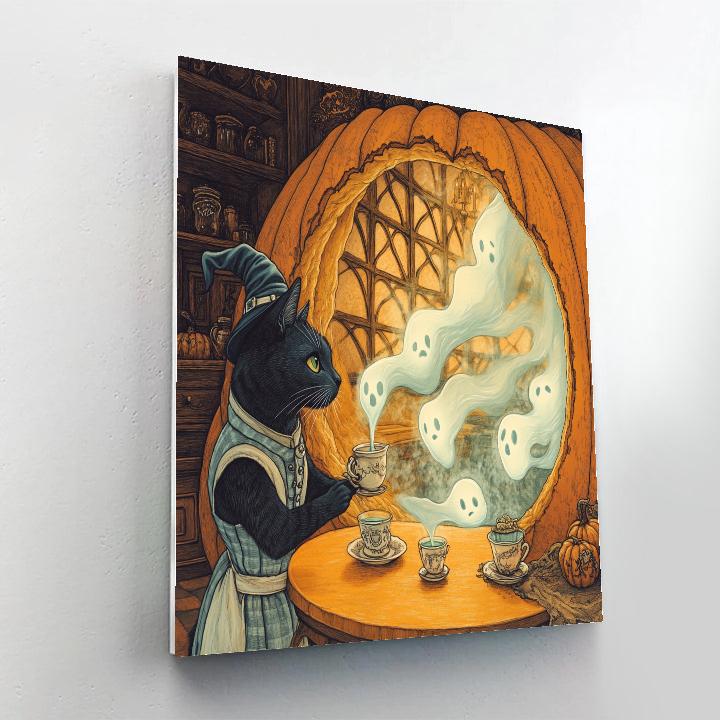 Tea Party With Haunted Shadows Paint by numbers art