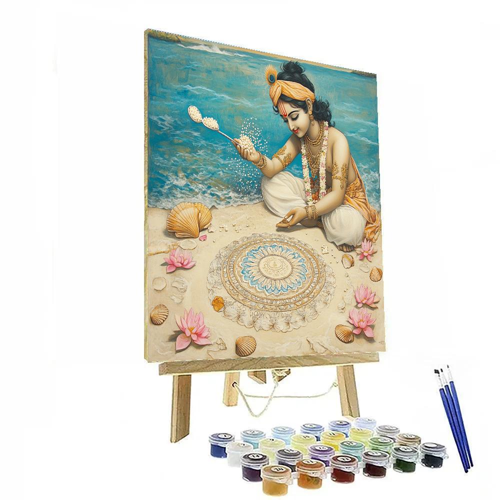 Krishna And The Sand Mandala Of Butter paint by number