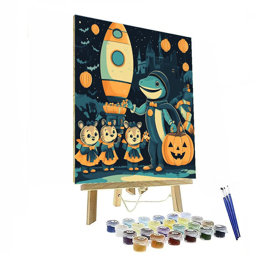 Pumpkin Starport Trick Or Treat Parade Numbered painting kits