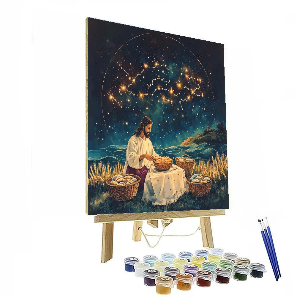 Starlit Bread And Fish Jesus paint by numbers